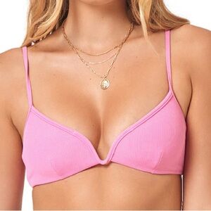 L*Space Helena Ribbed Bikini Top Size Medium